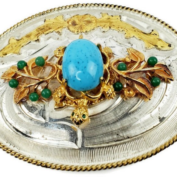 Baby Blue Torquoise Spiny Oyster Shell Buckle. - Picture 5 of 6